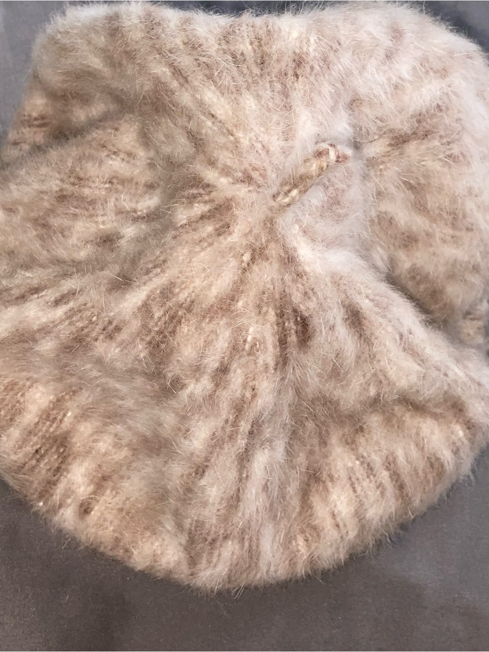 Kangol Soft Angora-Wool Beret in Light Taupe